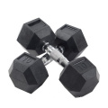 Wholesale Free Weight Gym Cast Solid Iron Rubber Hex Dumbbell Set